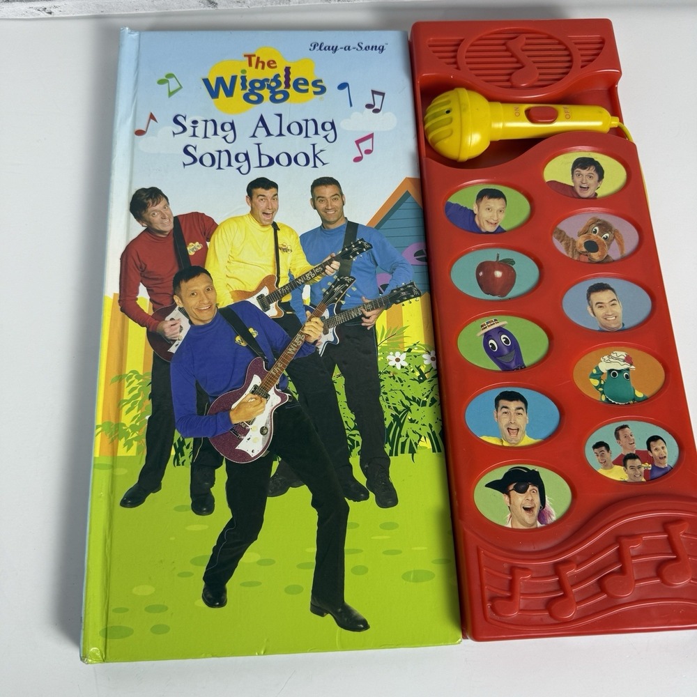 The Wiggles "Sing Along Songbook" Play-a-Song Board Book Musical Buttons w/ Mic